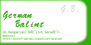 german balint business card